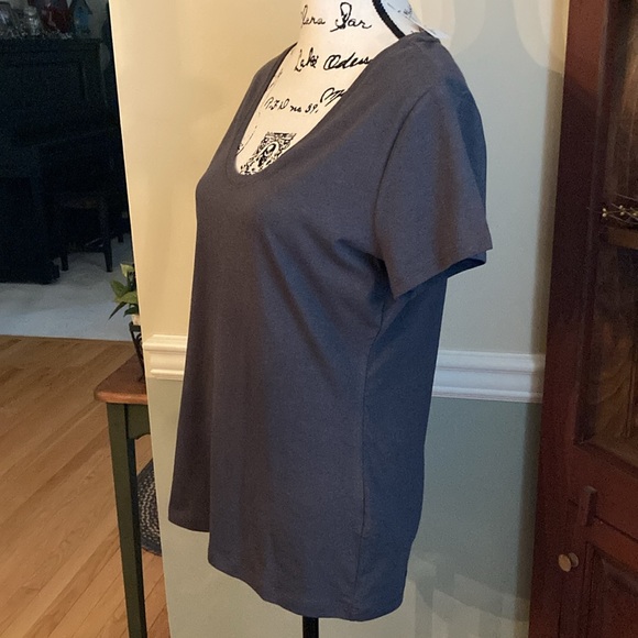 NWT! Banana Republic dark gray deep scoop neck top - Picture 2 of 5